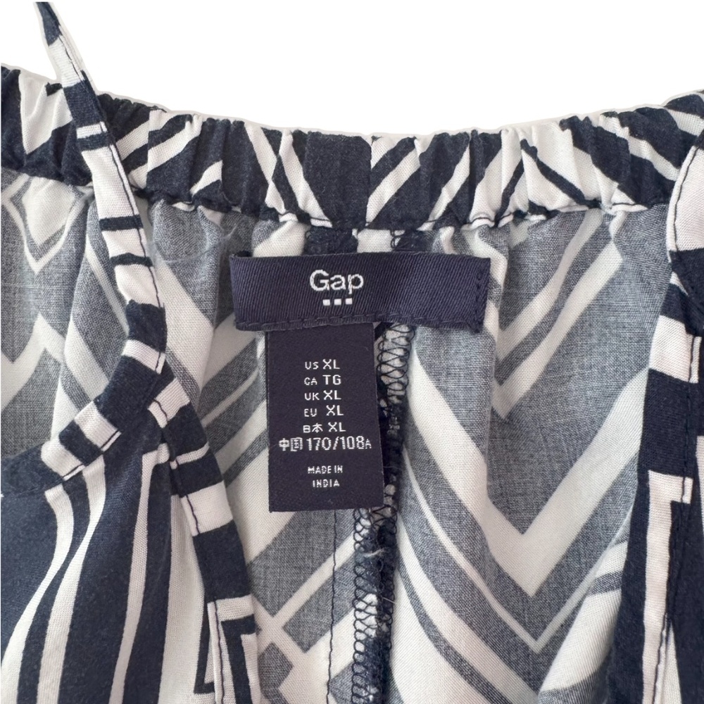 Gap Factory Hi-Low Maxi Dress 100% Rayon Navy Geo Print Size XL - Picture 10 of 12